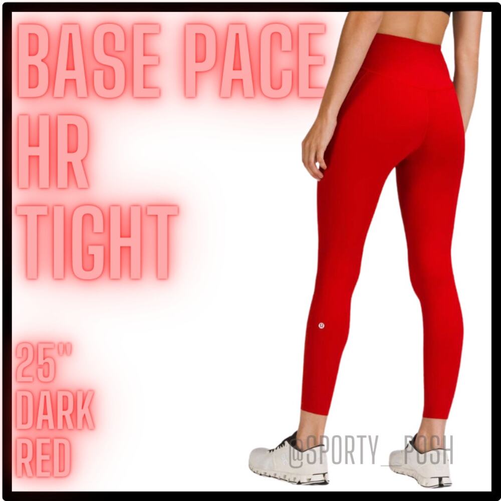 NWT Dark Red lululemon Base Pace HR Tight 25" *Nulux Sz 4